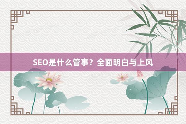 SEO是什么管事?全面明白与上风